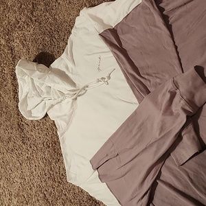 Pink long sleeve hooded shirt